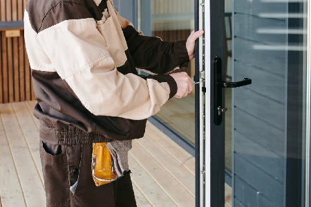 Cleaning And Polishing Glass Door Installation in Southeast Edmonton